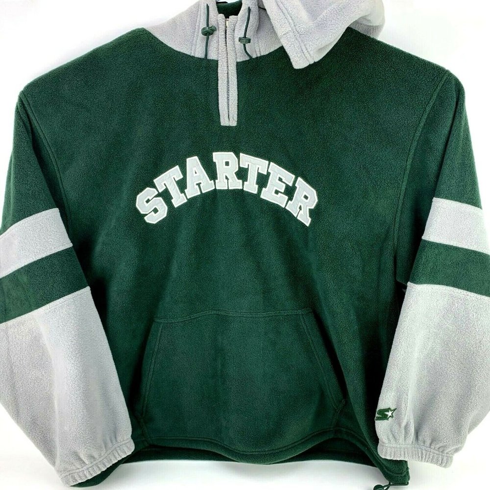 Starter Fleece Hoodie 1/4 Zip Pull Over Spell Out